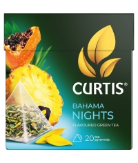 Чай зеленый Curtis BAHAMA NIGHTS ароматизированный с ананасом и экзотическими фруктами 20 пир. × 1,7 г