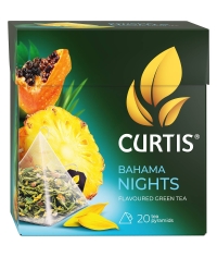 Чай зеленый Curtis BAHAMA NIGHTS ароматизированный с ананасом и экзотическими фруктами 20 пир. × 1,7 г