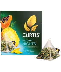 Чай зеленый Curtis BAHAMA NIGHTS ароматизированный с ананасом и экзотическими фруктами 20 пир. × 1,7 г