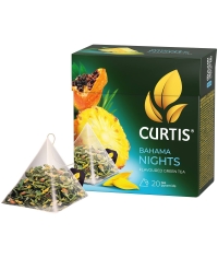 Чай зеленый Curtis BAHAMA NIGHTS ароматизированный с ананасом и экзотическими фруктами 20 пир. × 1,7 г
