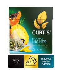 Чай зеленый Curtis BAHAMA NIGHTS ароматизированный с ананасом и экзотическими фруктами 20 пир. × 1,7 г