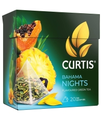 Чай зеленый Curtis BAHAMA NIGHTS ароматизированный с ананасом и экзотическими фруктами 20 пир. × 1,7 г