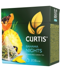 Чай зеленый Curtis BAHAMA NIGHTS ароматизированный с ананасом и экзотическими фруктами 20 пир. × 1,7 г