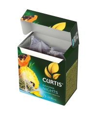 Чай зеленый Curtis BAHAMA NIGHTS ароматизированный с ананасом и экзотическими фруктами 20 пир. × 1,7 г