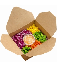 Коробка картонная для фаст-фуда DoECO FOLD BOX 600 Крафт 110×90×73 мм
