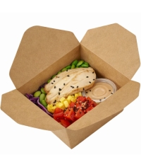 Коробка картонная для фаст-фуда DoECO FOLD BOX 900 Крафт 150×115×70 мм