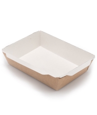 Контейнер бум. DoECO OPSALAD 1000 мл белый /крафт 222×162×55 мм