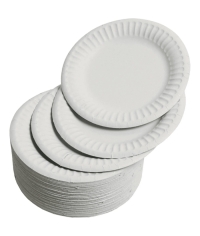 Тарелка бумажная DoECO PLATE W 180 Белая d=180 мм