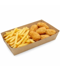 Лоток для фаст-фуда DoECO TRAY 800 Крафт 220×115×42 мм