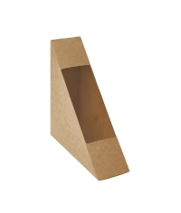 Упаковка для сэндвича DoECO SANDWICH 40 Крафт с окном 125×125×40 мм