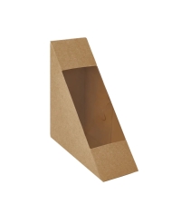Упаковка для сэндвича DoECO SANDWICH 50 Крафт с окном 127×127×50 мм