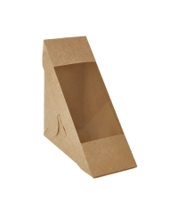 Упаковка для сэндвича DoECO SANDWICH 60 Крафт с окном 127×127×60 мм