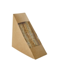 Упаковка для сэндвича DoECO SANDWICH 60 Крафт с окном 127×127×60 мм Упаковка для сэндвича DoECO SANDWICH 60 Крафт с окном 127×127×60 мм