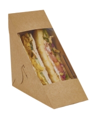 Упаковка для сэндвича DoECO SANDWICH 70 Крафт с окном 127×127×70 мм Упаковка для сэндвича DoECO SANDWICH 70 Крафт с окном 127×127×70 мм