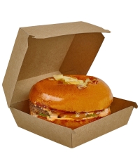 Коробка для бургера BURGER L 120×120×70 мм Крафт Коробка для бургера BURGER L 120×120×70 мм Крафт