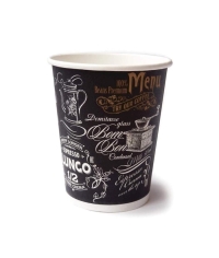 Бумажный 2-слойный стакан ECO CUPS Д06 Меню d=80 250 мл