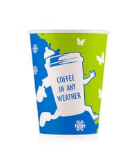 Бумажный стакан ECO CUPS Coffee in any WEATHER d=80 250 мл