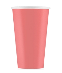 Бумажный стакан ECO CUPS Розовый d=90 500 мл
