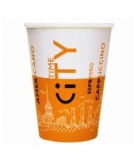 Бумажный стакан EcoCups Д-City Оранжевый d=80 250 мл