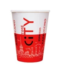 Бумажный стакан EcoCups Д-City КРАСНЫЙ d=80 250 мл