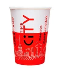 Бумажный стакан EcoCups Д-City Красный d=90 350 мл