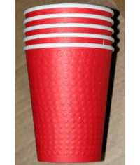 Бумажный стакан Eco Cups кроко-конгрев Красный d=90 350 мл