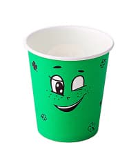 Бумажный стакан Ecopak Emoji зеленый d=90 350мл