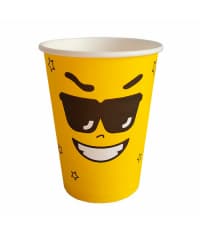 Бумажный стакан Ecopak Emoji желтый d=90 350мл