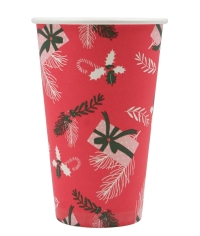 Бумажный стакан Подарки d=90 450 мл