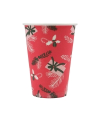 Бумажный стакан Подарки d=90 350 мл