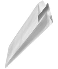 Пакет бумажный V-образный ЖВС Белый 90+40×205 мм