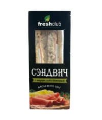 FRESH CLUB Сэндвич мультизлаковый с моцареллой и ветчиной 150 г