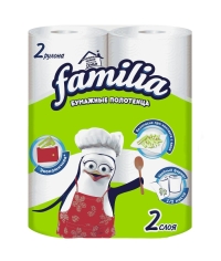 Полотенца бумажные 2-слойные Familia 2 рулона