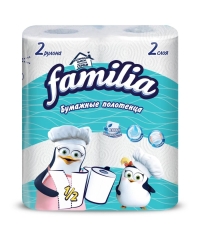 Полотенца бумажные 2-слойные Familia 2 рулона Полотенца бумажные 2-слойные Familia 2 рулона