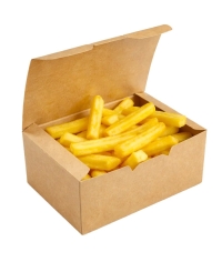 Контейнер для наггетсов DoECO BASE Fast Food Box L Крафт 150×91×70 мм