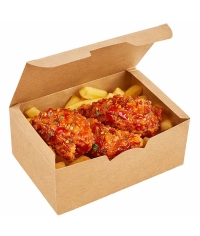 Контейнер для наггетсов DoECO BASE Fast Food Box S Крафт 115×74×45 мм