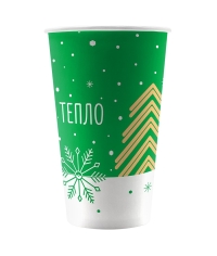 Бумажный стакан ТЕПЛО d=90 400 мл