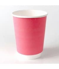 Бумажный стакан 2-слойный Розовый d=90 350мл