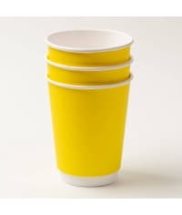 Бумажный стакан 2-слойный Желтый d=90 350мл