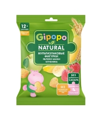 Фигурки мультизлаковые детские GIPOPO Яблоко Банан Клубника 21 г