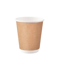 Стакан бумажный двухслойный GlobalCups Крафт d=80 250 мл