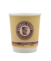 Стакан бумажный двухслойный GlobalCups PREMIUM quality d=80 250 мл