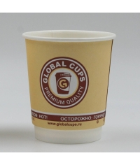 Стакан бумажный двухслойный GlobalCups PREMIUM quality d=80 250 мл