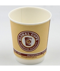 Стакан бумажный двухслойный GlobalCups PREMIUM quality d=80 250 мл