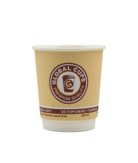 Стакан бумажный двухслойный GlobalCups PREMIUM quality d=80 250 мл