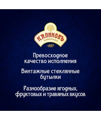 Калинов Лимонад сильногазированный Винтажный ЧЕРНАЯ СМОРОДИНА 500 мл стекло