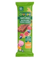 Детский злаковый батончик GIPOPO Яблоко Клубника Малина Черника 20 г