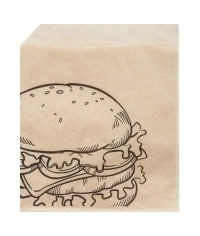 Жиростойкий бумажный уголок с принтом БУРГЕР 175×140 мм Крафт