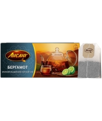 Чай Лисма черный ароматизированный крепкий Бергамот 25 пак. × 1.5 г