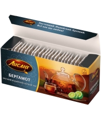 Чай Лисма черный ароматизированный крепкий Бергамот 25 пак. × 1.5 г